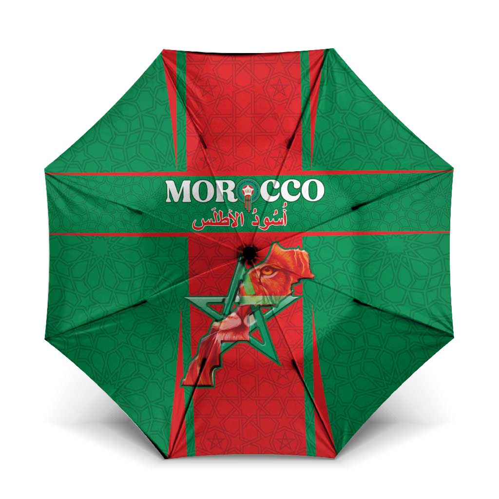 Morocco Football Umbrella Go Champions Atlas Lions - Red - Wonder Print Shop