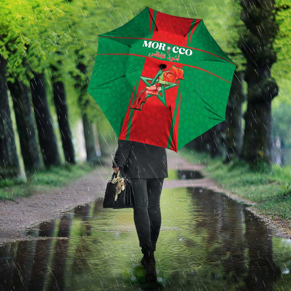 Morocco Football Umbrella Go Champions Atlas Lions - Red - Wonder Print Shop