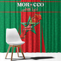 Morocco Football Window Curtain Go Champions Atlas Lions - Red - Wonder Print Shop