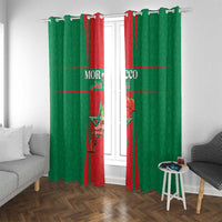Morocco Football Window Curtain Go Champions Atlas Lions - Red - Wonder Print Shop