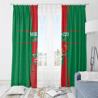 Morocco Football Window Curtain Go Champions Atlas Lions - Red - Wonder Print Shop