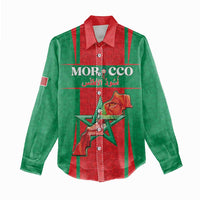 Custom Morocco Football Women Casual Shirt Go Champions Atlas Lions - Red - Wonder Print Shop