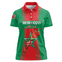 Custom Morocco Football Women Polo Shirt Go Champions Atlas Lions - Red - Wonder Print Shop