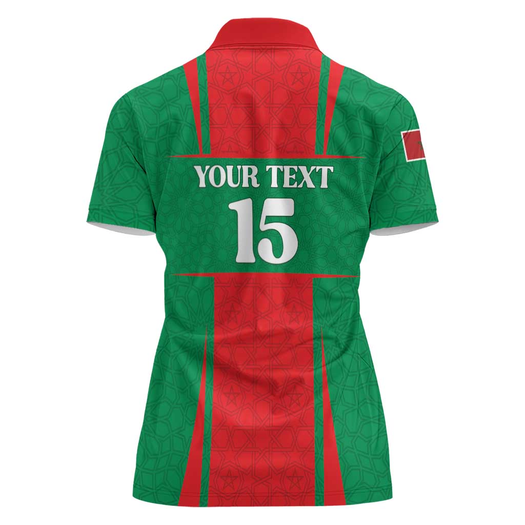 Custom Morocco Football Women Polo Shirt Go Champions Atlas Lions - Red - Wonder Print Shop