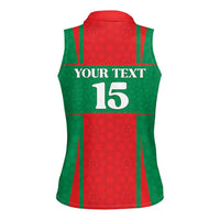 Custom Morocco Football Women Sleeveless Polo Shirt Go Champions Atlas Lions - Red - Wonder Print Shop