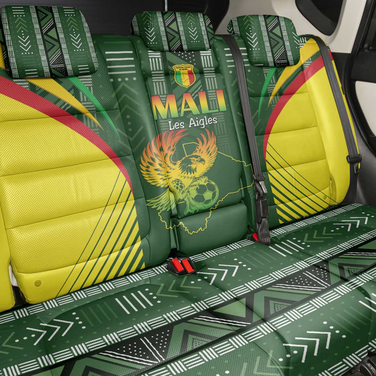 Mali Football Back Car Seat Cover Go Champions Les Aigles - Wonder Print Shop