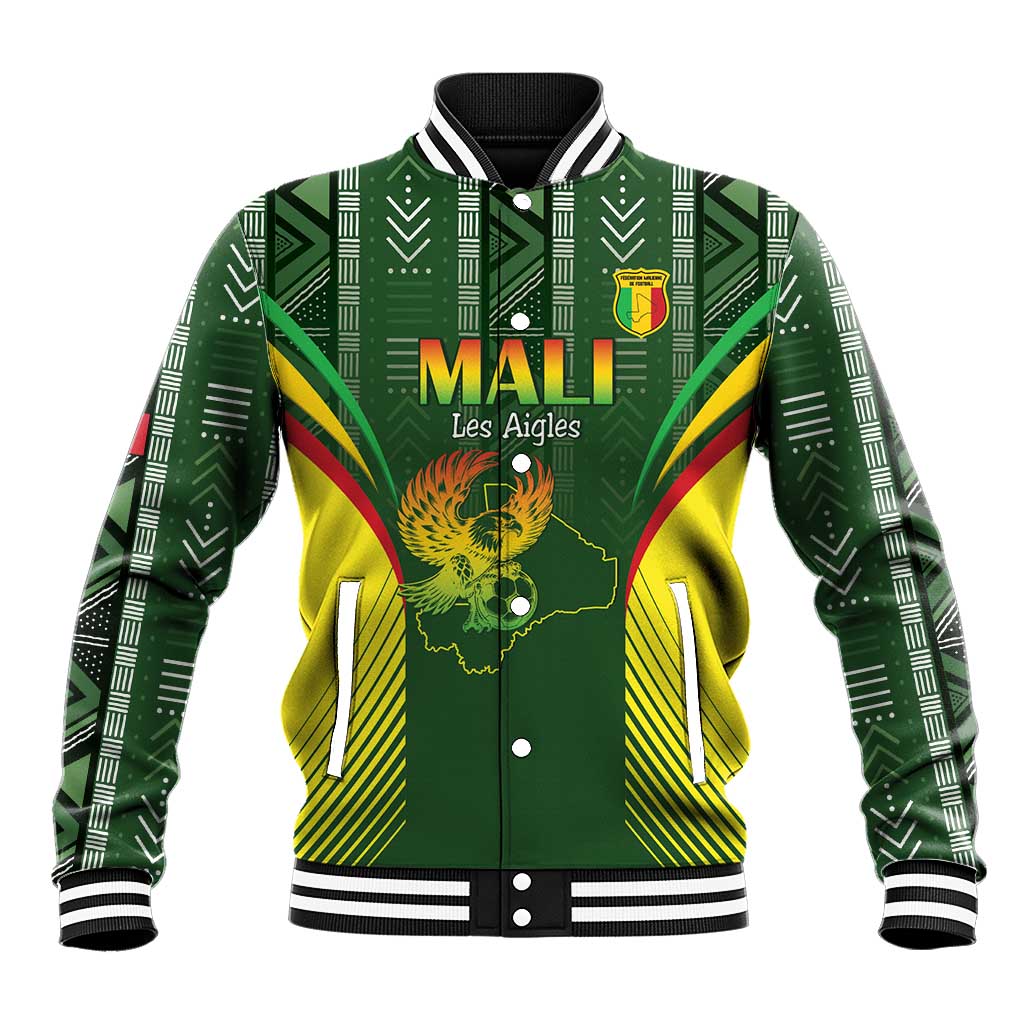 Custom Mali Football Baseball Jacket Go Champions Les Aigles - Wonder Print Shop