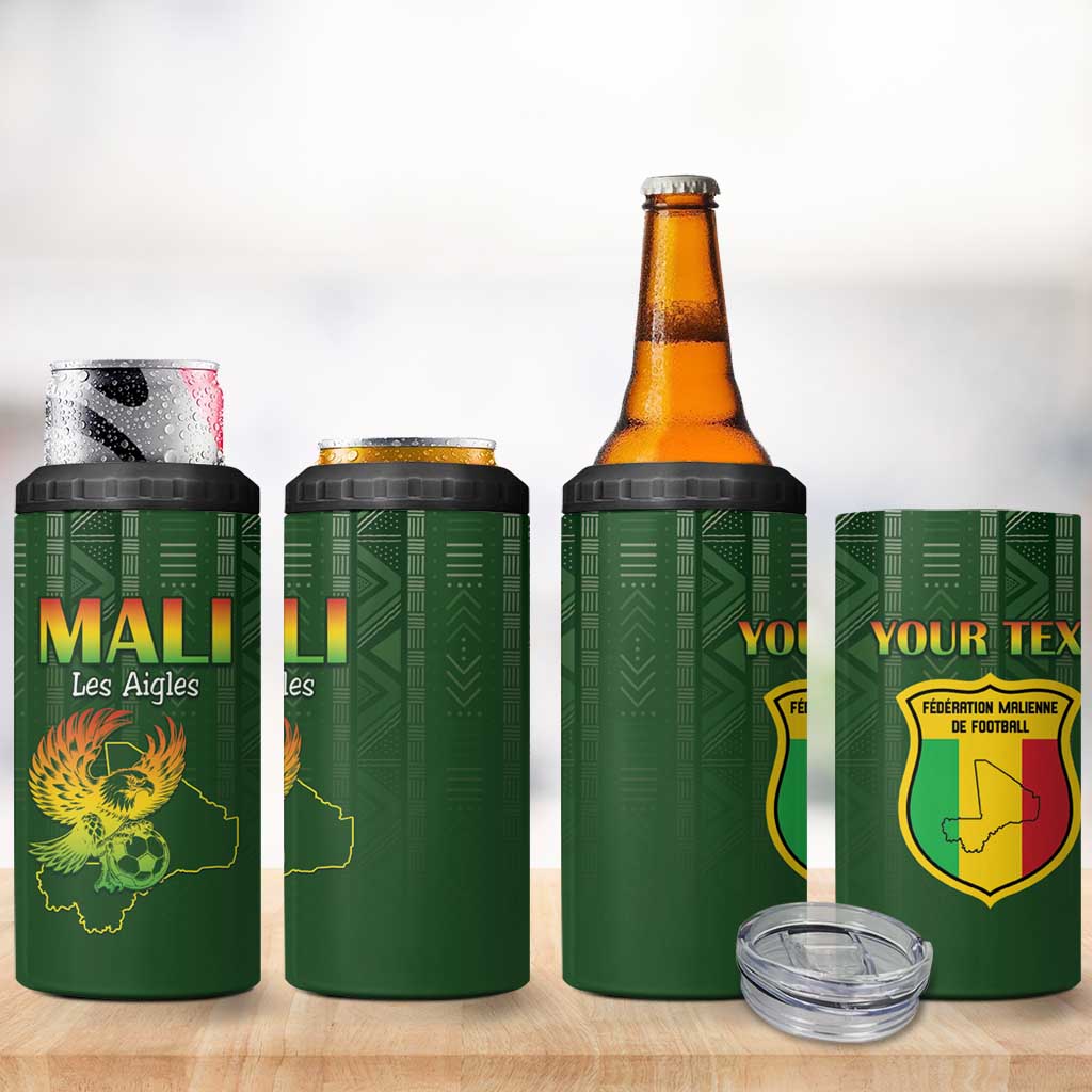 Custom Mali Football 4 in 1 Can Cooler Tumbler Go Champions Les Aigles - Wonder Print Shop
