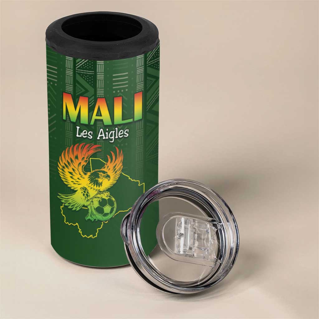 Custom Mali Football 4 in 1 Can Cooler Tumbler Go Champions Les Aigles - Wonder Print Shop