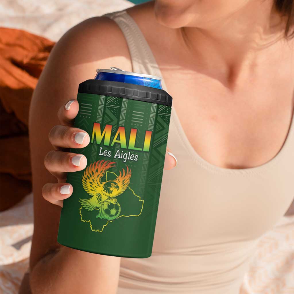 Custom Mali Football 4 in 1 Can Cooler Tumbler Go Champions Les Aigles - Wonder Print Shop
