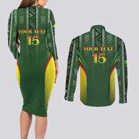 Custom Mali Football Couples Matching Long Sleeve Bodycon Dress and Long Sleeve Button Shirt Go Champions Les Aigles - Wonder Print Shop