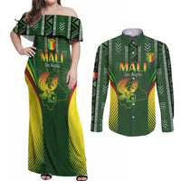 Custom Mali Football Couples Matching Off Shoulder Maxi Dress and Long Sleeve Button Shirt Go Champions Les Aigles - Wonder Print Shop