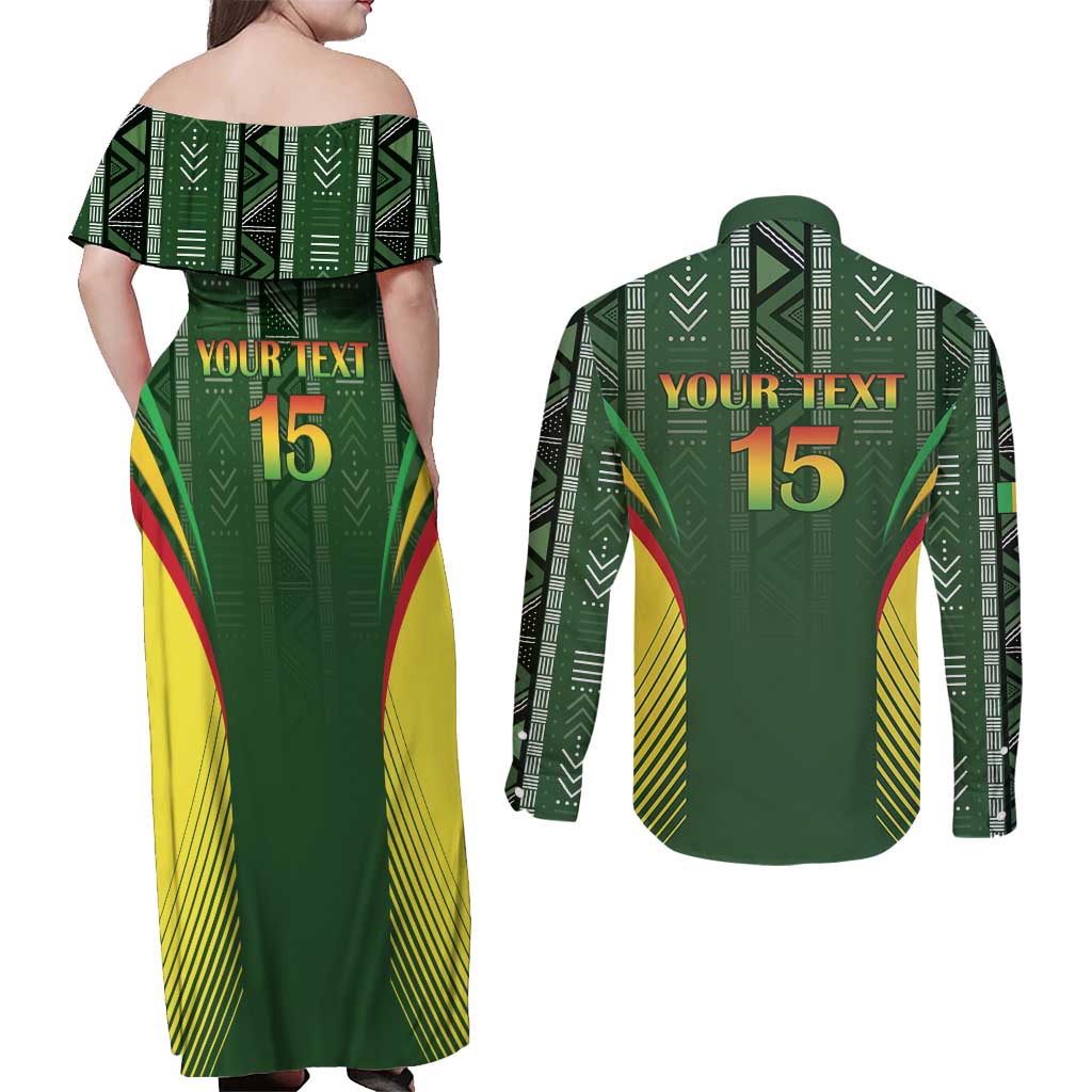 Custom Mali Football Couples Matching Off Shoulder Maxi Dress and Long Sleeve Button Shirt Go Champions Les Aigles - Wonder Print Shop