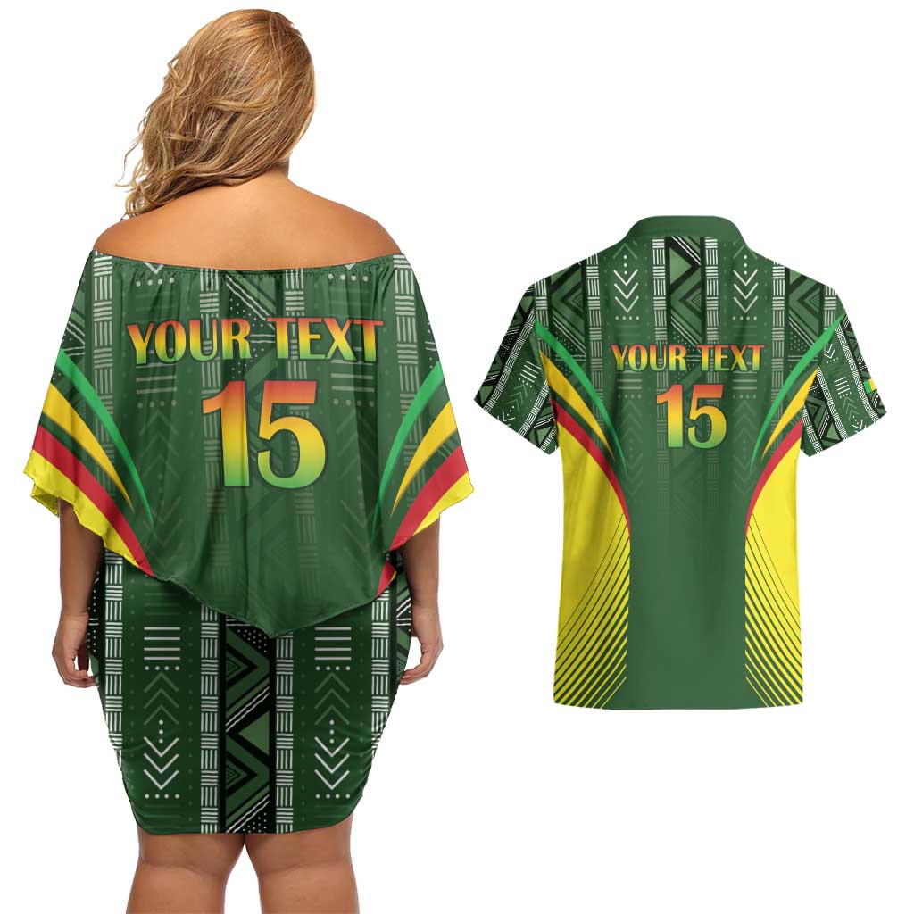 Custom Mali Football Couples Matching Off Shoulder Short Dress and Hawaiian Shirt Go Champions Les Aigles - Wonder Print Shop