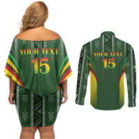 Custom Mali Football Couples Matching Off Shoulder Short Dress and Long Sleeve Button Shirt Go Champions Les Aigles - Wonder Print Shop