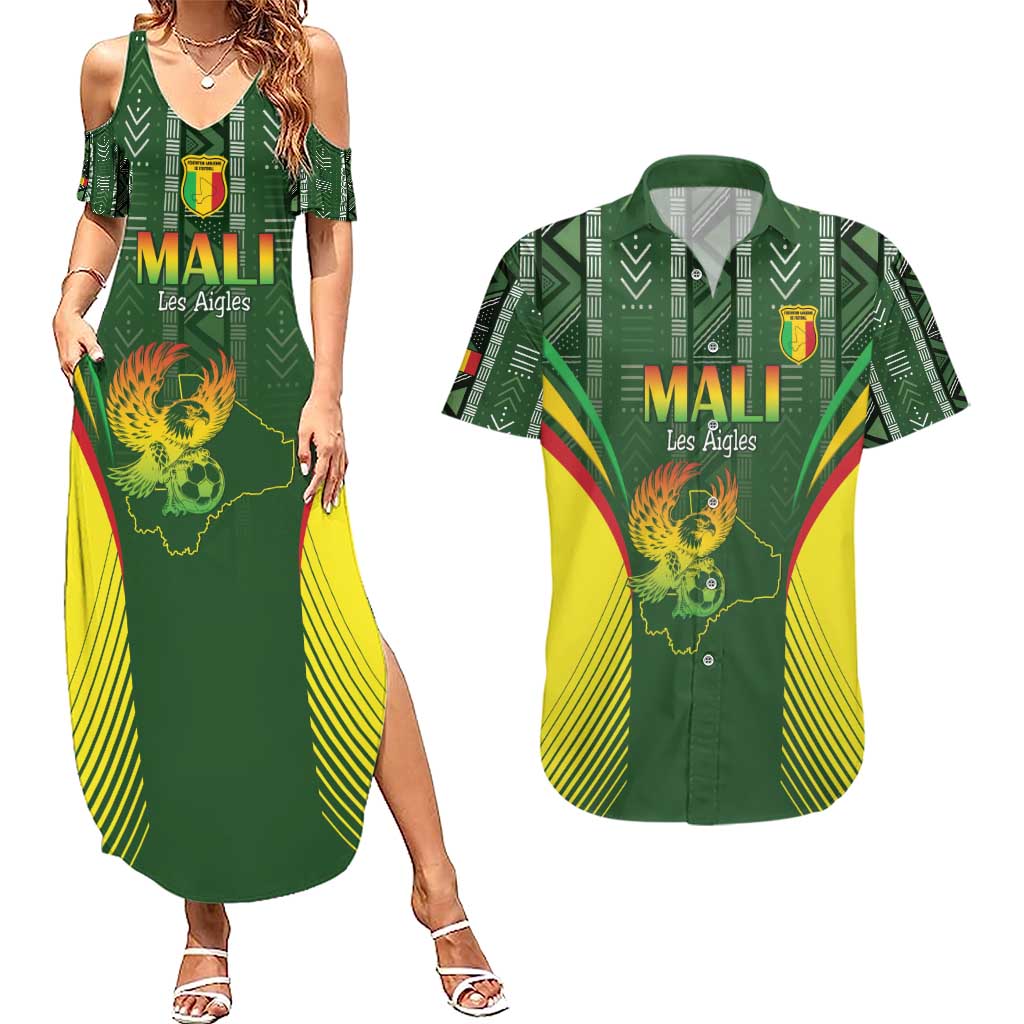 Custom Mali Football Couples Matching Summer Maxi Dress and Hawaiian Shirt Go Champions Les Aigles - Wonder Print Shop