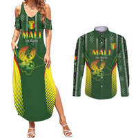 Custom Mali Football Couples Matching Summer Maxi Dress and Long Sleeve Button Shirt Go Champions Les Aigles - Wonder Print Shop