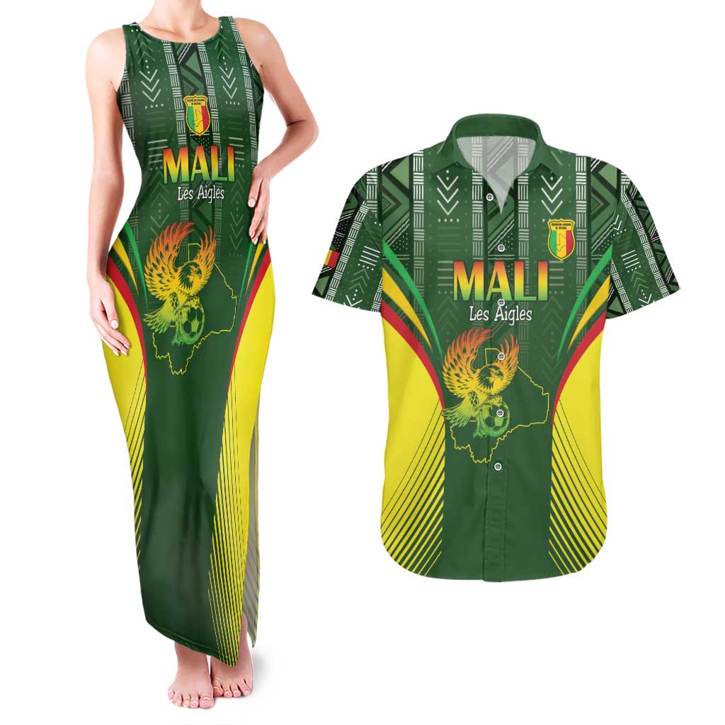 Custom Mali Football Couples Matching Tank Maxi Dress and Hawaiian Shirt Go Champions Les Aigles - Wonder Print Shop