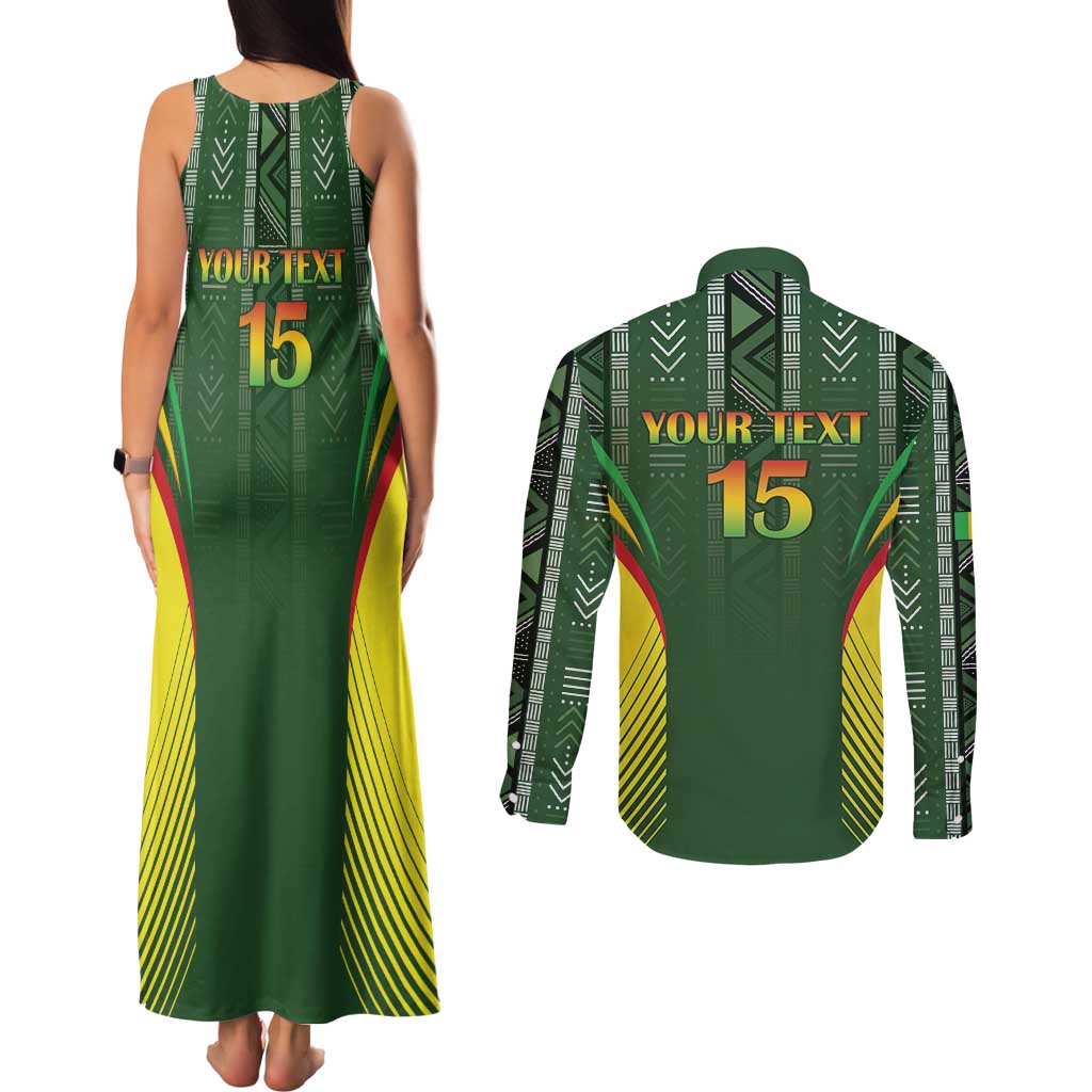 Custom Mali Football Couples Matching Tank Maxi Dress and Long Sleeve Button Shirt Go Champions Les Aigles - Wonder Print Shop