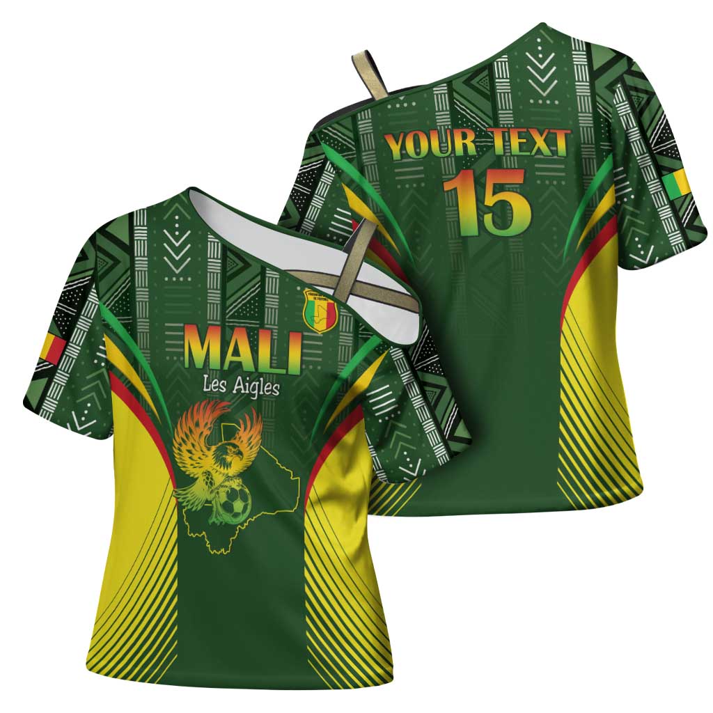 Custom Mali Football Cross Shoulder Shirt Go Champions Les Aigles - Wonder Print Shop
