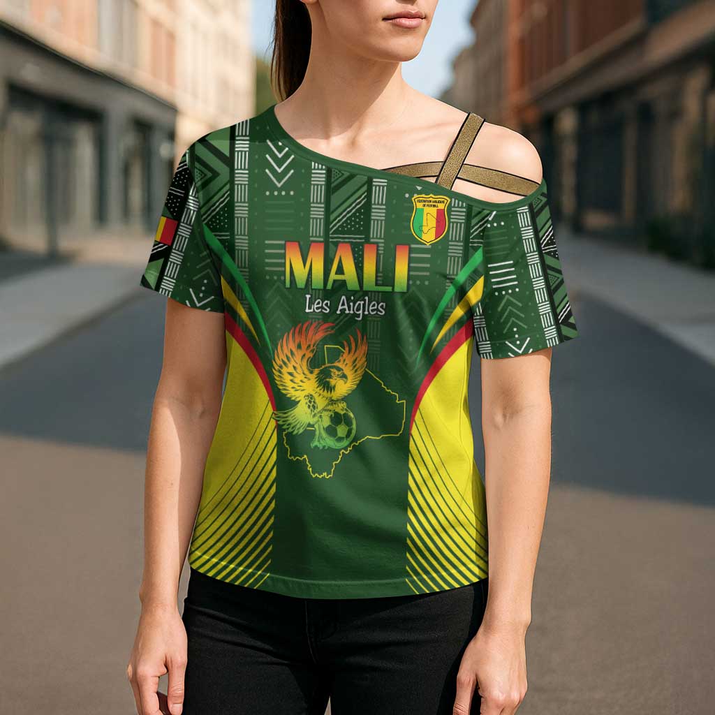 Custom Mali Football Cross Shoulder Shirt Go Champions Les Aigles - Wonder Print Shop