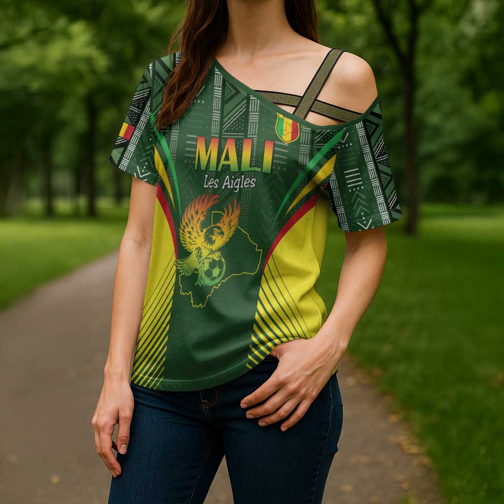 Custom Mali Football Cross Shoulder Shirt Go Champions Les Aigles - Wonder Print Shop