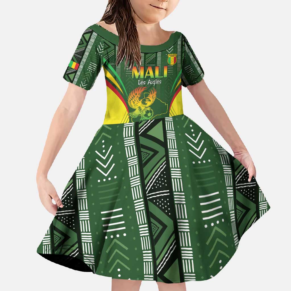 Custom Mali Football Family Matching Off Shoulder Maxi Dress and Hawaiian Shirt Go Champions Les Aigles - Wonder Print Shop