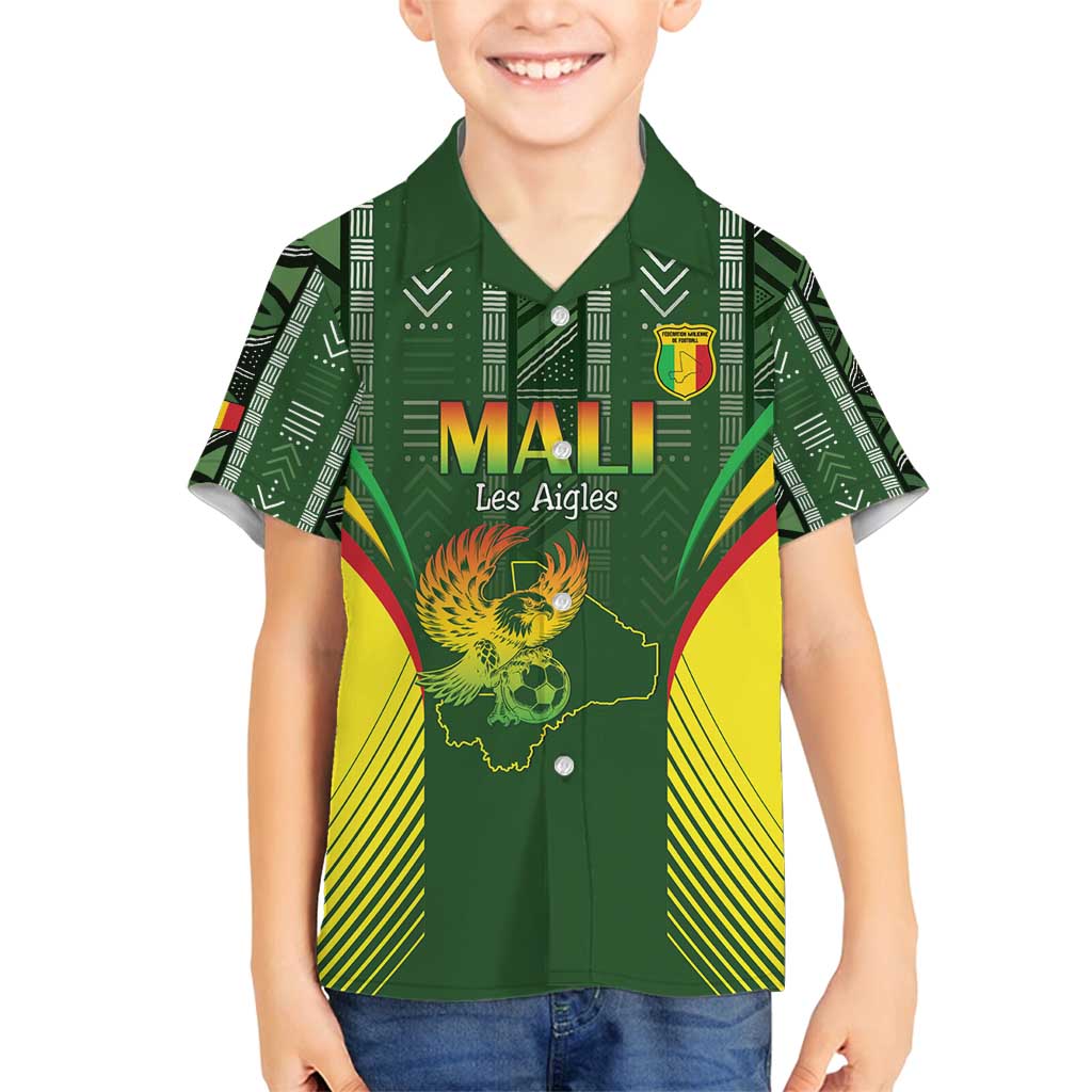 Custom Mali Football Family Matching Off Shoulder Maxi Dress and Hawaiian Shirt Go Champions Les Aigles - Wonder Print Shop