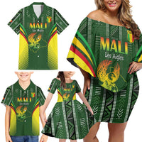 Custom Mali Football Family Matching Off Shoulder Short Dress and Hawaiian Shirt Go Champions Les Aigles - Wonder Print Shop