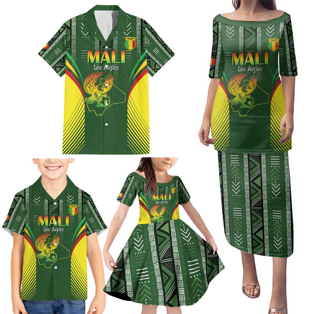 Custom Mali Football Family Matching Puletasi and Hawaiian Shirt Go Champions Les Aigles - Wonder Print Shop
