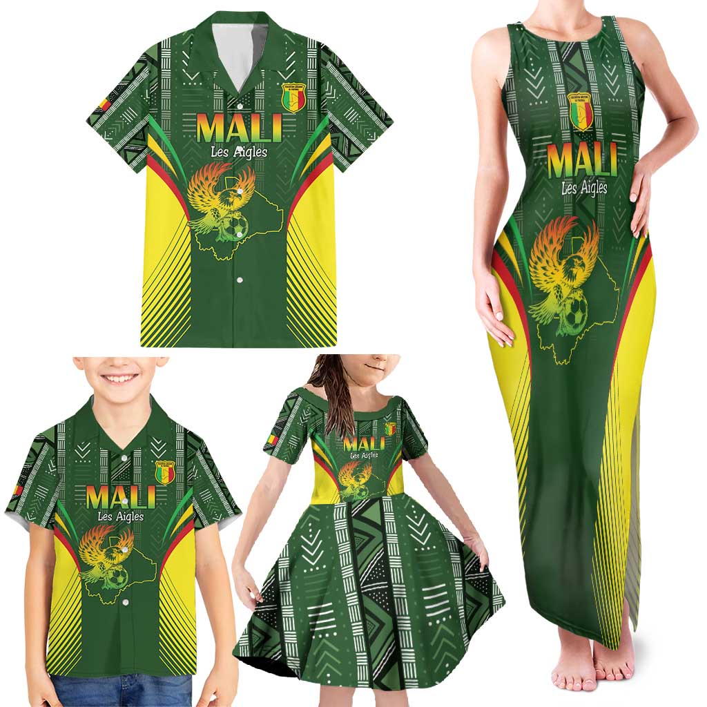 Custom Mali Football Family Matching Tank Maxi Dress and Hawaiian Shirt Go Champions Les Aigles - Wonder Print Shop