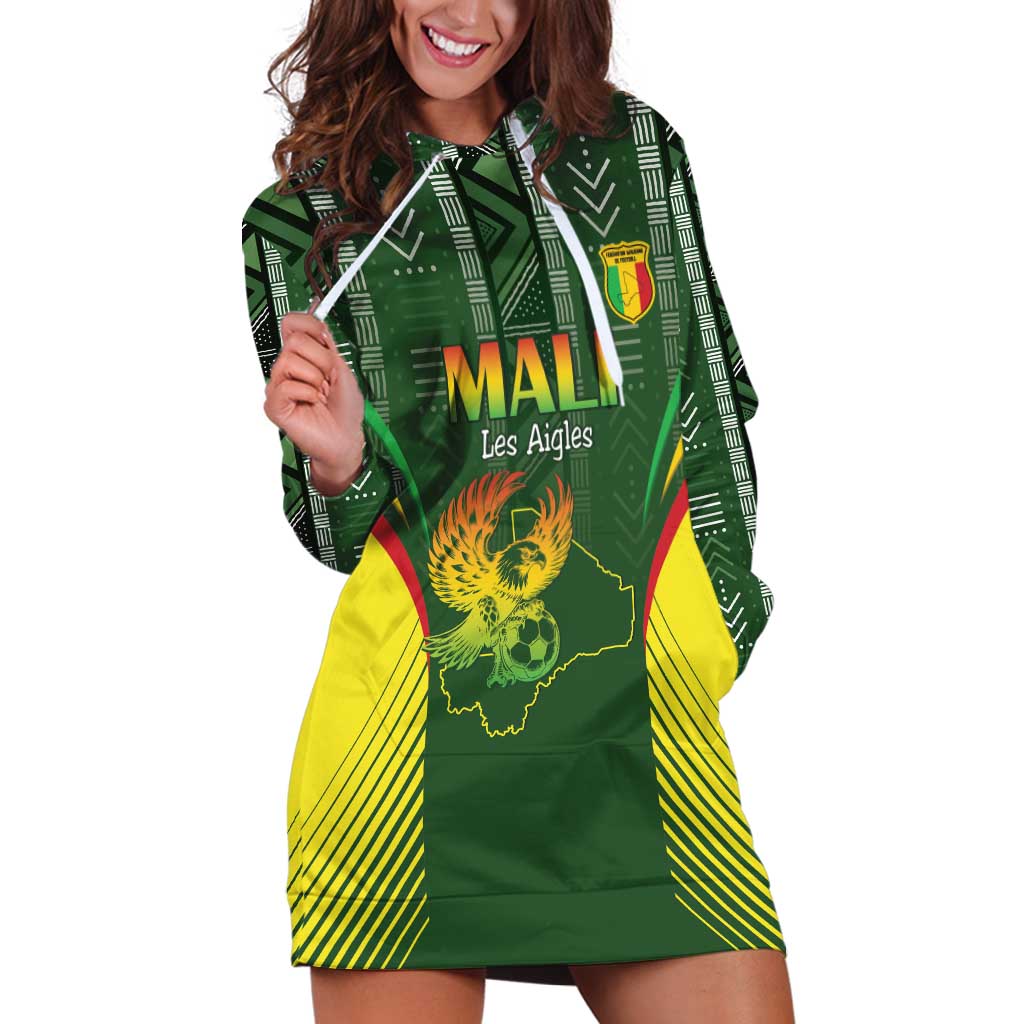 Custom Mali Football Hoodie Dress Go Champions Les Aigles - Wonder Print Shop