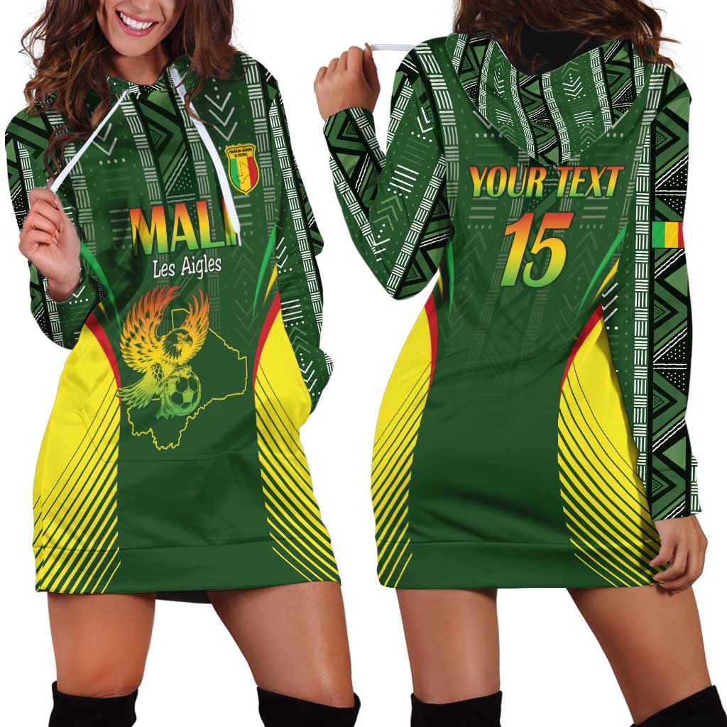 Custom Mali Football Hoodie Dress Go Champions Les Aigles - Wonder Print Shop