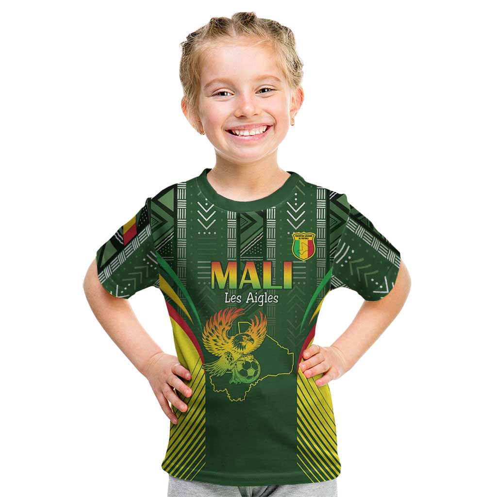 Custom Mali Football Kid T Shirt Go Champions Les Aigles - Wonder Print Shop