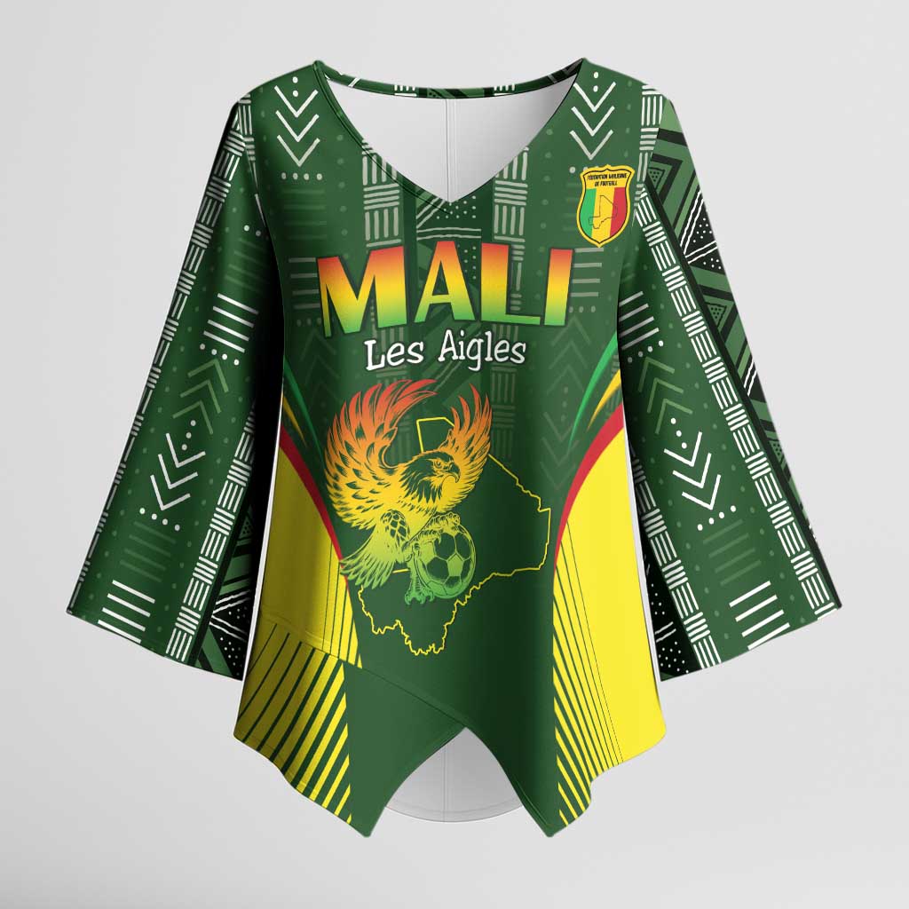 Custom Mali Football Kimono Sleeve Blouse Go Champions Les Aigles - Wonder Print Shop