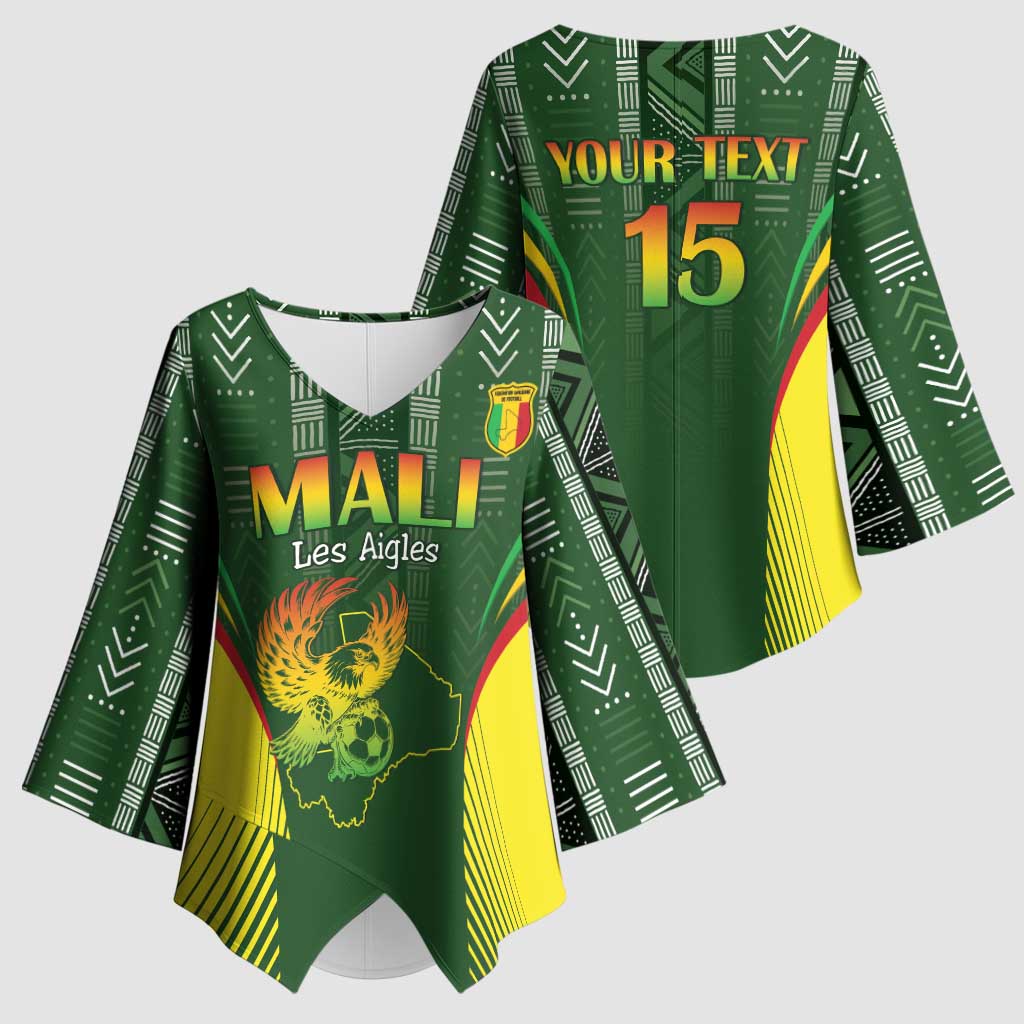 Custom Mali Football Kimono Sleeve Blouse Go Champions Les Aigles - Wonder Print Shop