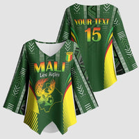 Custom Mali Football Kimono Sleeve Blouse Go Champions Les Aigles - Wonder Print Shop