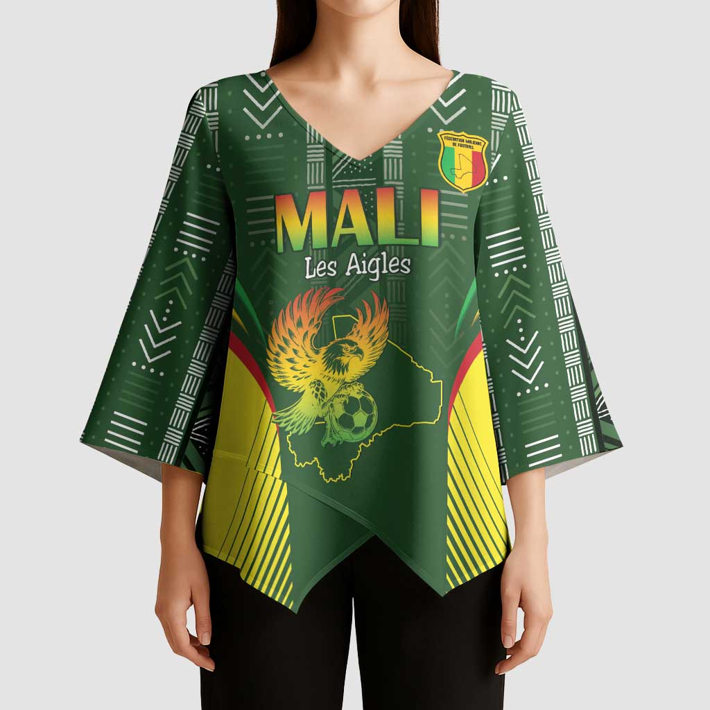 Custom Mali Football Kimono Sleeve Blouse Go Champions Les Aigles - Wonder Print Shop