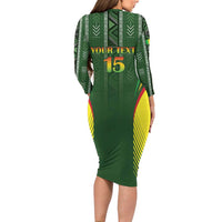 Custom Mali Football Long Sleeve Bodycon Dress Go Champions Les Aigles - Wonder Print Shop
