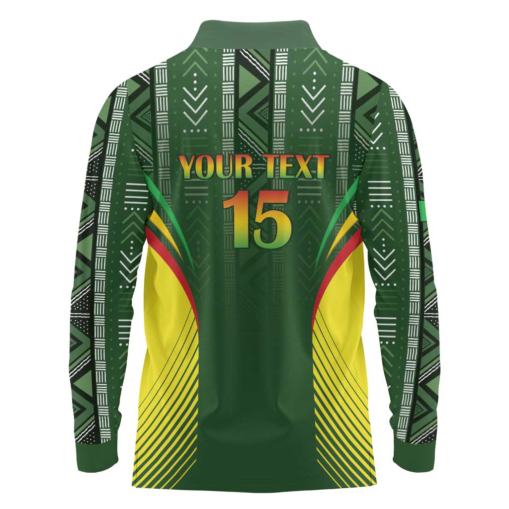 Custom Mali Football Long Sleeve Polo Shirt Go Champions Les Aigles - Wonder Print Shop