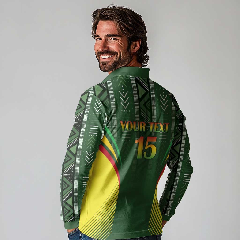 Custom Mali Football Long Sleeve Polo Shirt Go Champions Les Aigles - Wonder Print Shop