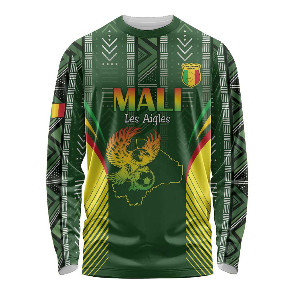 Custom Mali Football Long Sleeve Shirt Go Champions Les Aigles - Wonder Print Shop