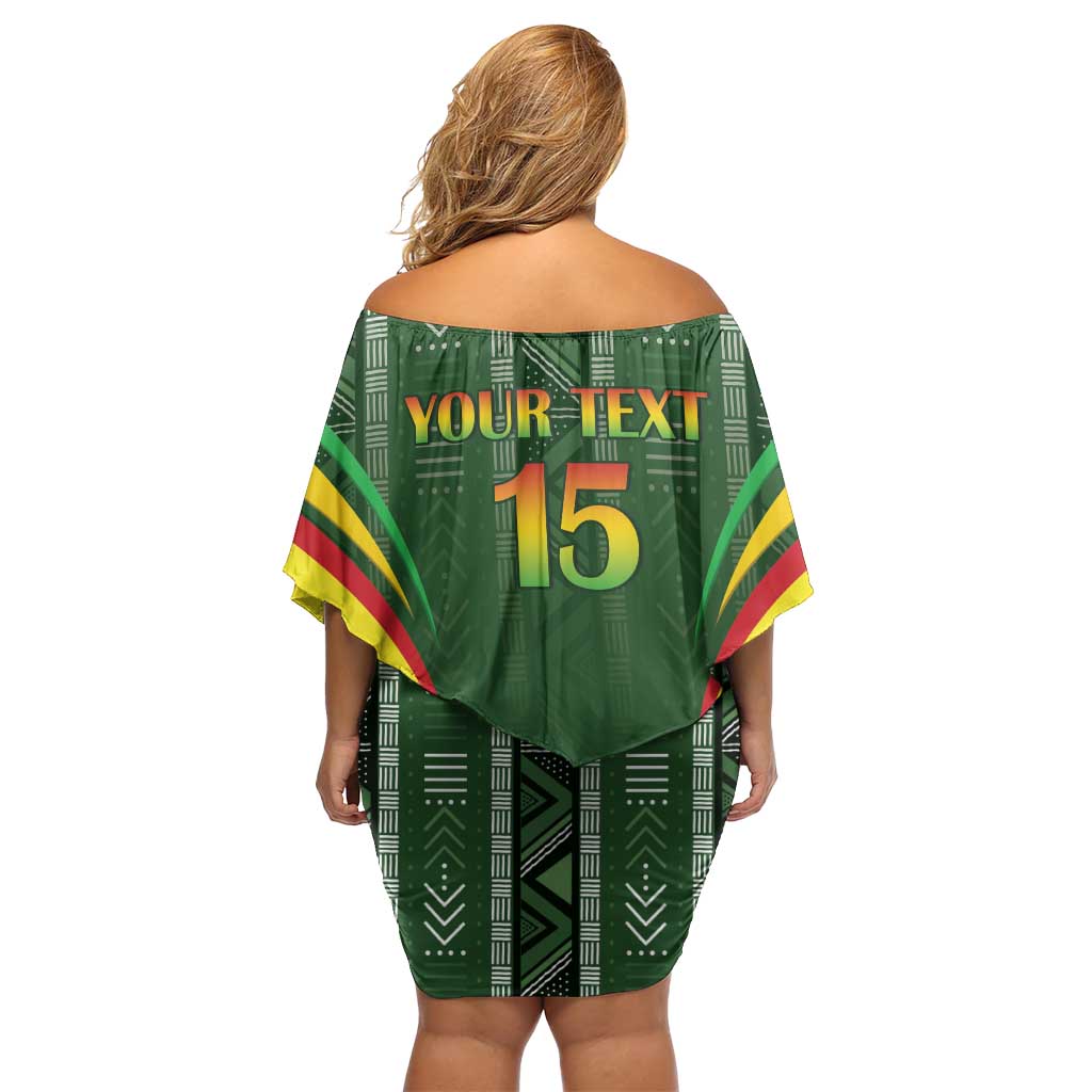 Custom Mali Football Off Shoulder Short Dress Go Champions Les Aigles - Wonder Print Shop