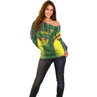 Custom Mali Football Off Shoulder Sweater Go Champions Les Aigles - Wonder Print Shop