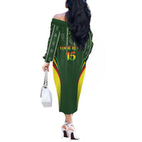 Custom Mali Football Off The Shoulder Long Sleeve Dress Go Champions Les Aigles - Wonder Print Shop