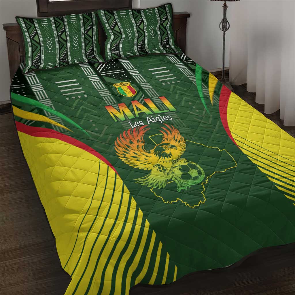 Mali Football Quilt Bed Set Go Champions Les Aigles - Wonder Print Shop