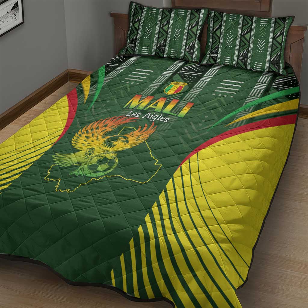 Mali Football Quilt Bed Set Go Champions Les Aigles - Wonder Print Shop