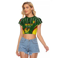 Custom Mali Football Raglan Cropped T Shirt Go Champions Les Aigles - Wonder Print Shop