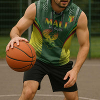 Custom Mali Football Sleeveless Hoodie Go Champions Les Aigles - Wonder Print Shop