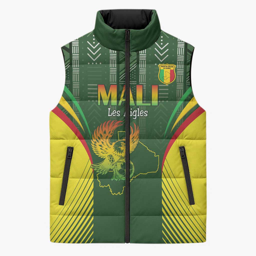 Custom Mali Football Sleeveless Puffer Jacket Go Champions Les Aigles - Wonder Print Shop